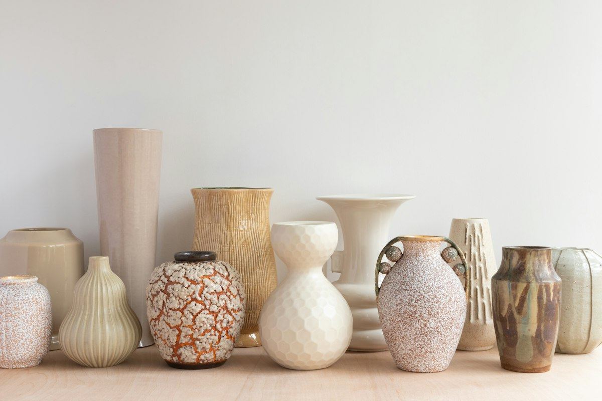 Handcrafted ceramic vessels and pottery